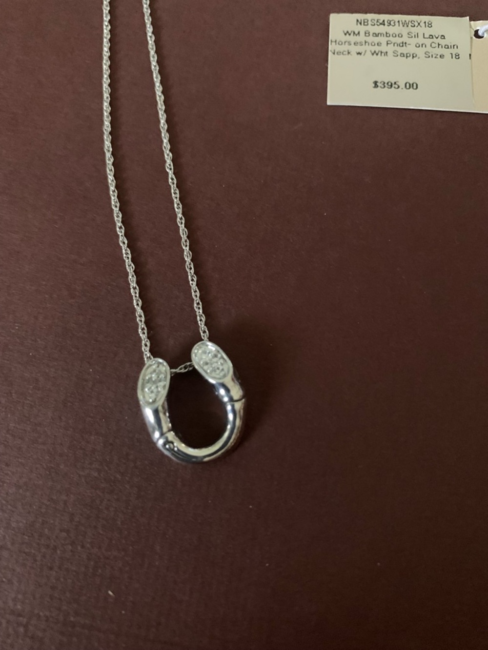 John Hard White Sapphire Horseshoe Necklace